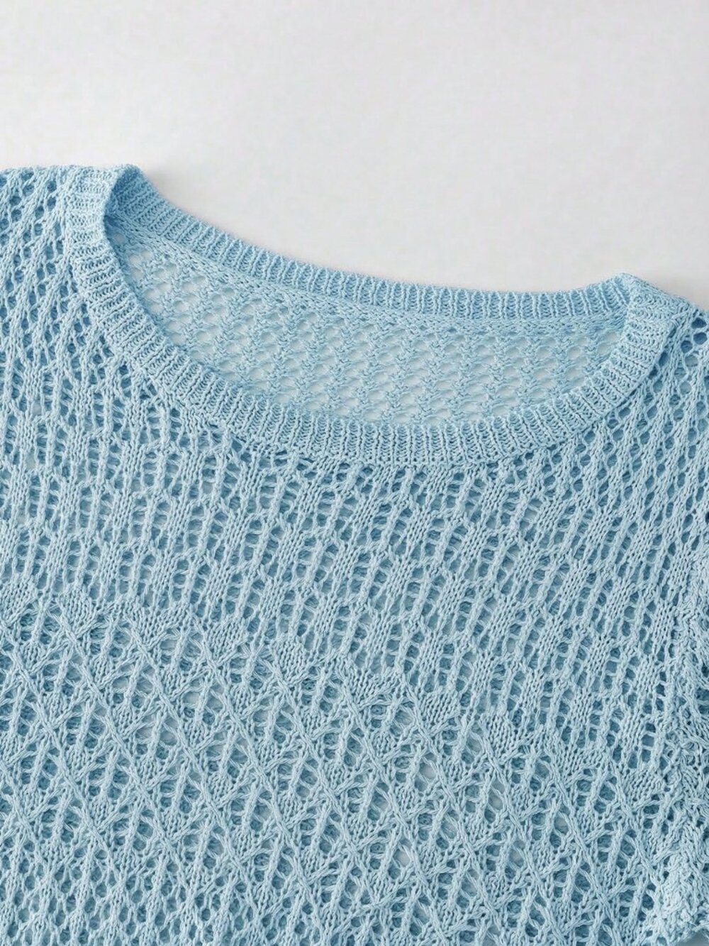 Blue Elegant Women's Style Sexy Fitted Knitted Sweater Dress - Picture 7 of 9